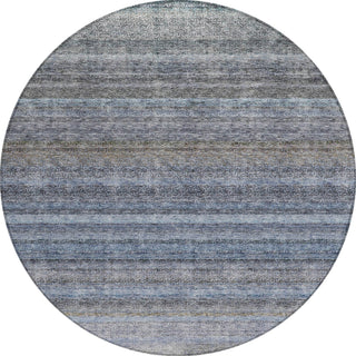 Piper Looms Chantille Stripes ACN1167 Blue Machine Washable Area Rug Round Main Image