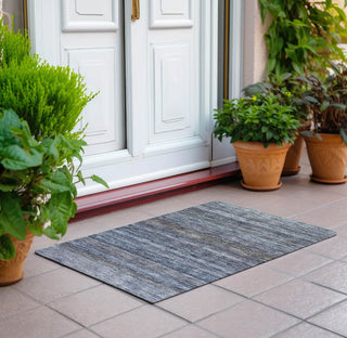 Piper Looms Chantille Stripes ACN1167 Blue Machine Washable Area Rug Scatter Outdoor Lifestyle Image Feature
