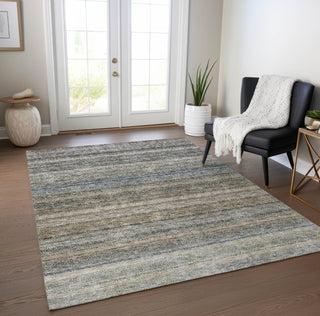Piper Looms Chantille Stripes ACN1167 Taupe Machine Washable Area Rug Lifestyle Image Feature
