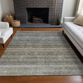 Piper Looms Chantille Stripes ACN1167 Taupe Machine Washable Area Rug Lifestyle Image Feature