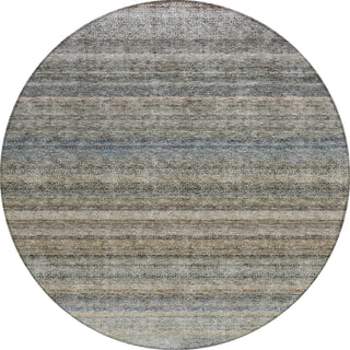Piper Looms Chantille Stripes ACN1167 Taupe Machine Washable Area Rug Round Main Image