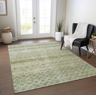 Piper Looms Chantille Stripes ACN1168 Aloe Machine Washable Area Rug Lifestyle Image Feature
