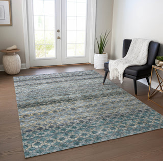 Piper Looms Chantille Stripes ACN1168 Blue Machine Washable Area Rug Lifestyle Image Feature