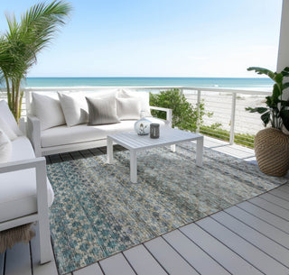 Piper Looms Chantille Stripes ACN1168 Blue Machine Washable Area Rug Outdoor Lifestyle Image Feature