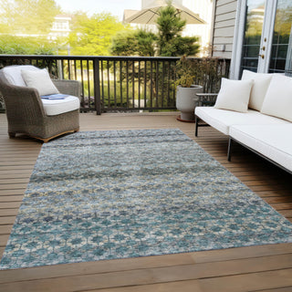 Piper Looms Chantille Stripes ACN1168 Blue Machine Washable Area Rug Outdoor Lifestyle Image Feature