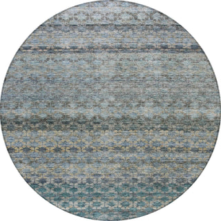 Piper Looms Chantille Stripes ACN1168 Blue Machine Washable Area Rug Round Main Image