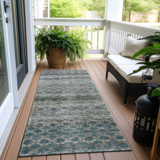 Piper Looms Chantille Stripes ACN1168 Blue Machine Washable Area Rug Runner Outdoor Lifestyle Image Feature