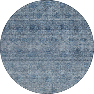 Piper Looms Chantille Global ACN1170 Blue Machine Washable Area Rug Round Main Image