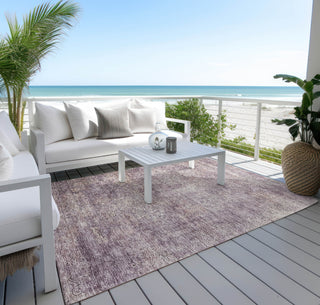 Piper Looms Chantille Global ACN1172 Plum Machine Washable Area Rug Outdoor Lifestyle Image Feature