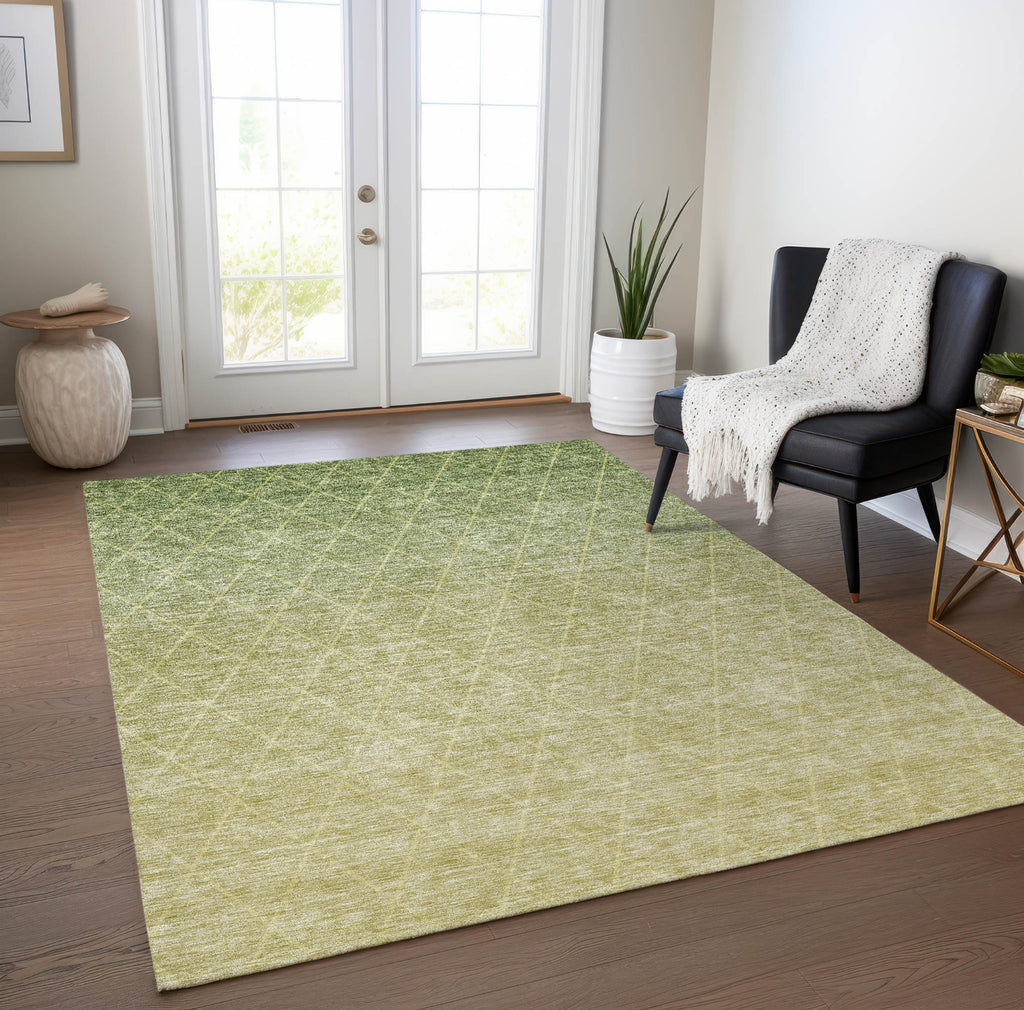 Piper Looms Chantille Geometric ACN1175 Aloe Machine Washable Area Rug main image