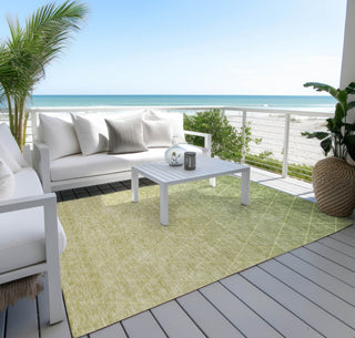 Piper Looms Chantille Geometric ACN1175 Aloe Machine Washable Area Rug Outdoor Lifestyle Image Feature