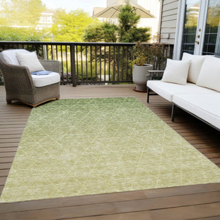 Piper Looms Chantille Geometric ACN1175 Aloe Machine Washable Area Rug Outdoor Lifestyle Image Feature