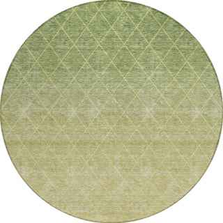 Piper Looms Chantille Geometric ACN1175 Aloe Machine Washable Area Rug Round Main Image