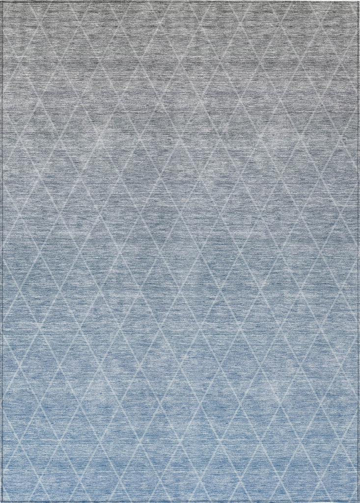 Piper Looms Chantille Geometric ACN1175 Blue Machine Washable Area Rug main image