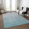 Piper Looms Chantille Geometric ACN1175 Teal Machine Washable Area Rug Lifestyle Image Feature