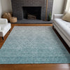 Piper Looms Chantille Geometric ACN1175 Teal Machine Washable Area Rug Lifestyle Image Feature