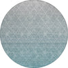 Piper Looms Chantille Geometric ACN1175 Teal Machine Washable Area Rug Round Main Image