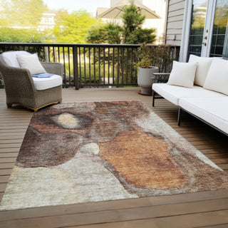Piper Looms Chantille Modern ACN1177 Coffee Machine Washable Area Rug Outdoor Lifestyle Image Feature