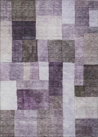Piper Looms Chantille Squares ACN1190 Eggplant Machine Washable Area Rug main image