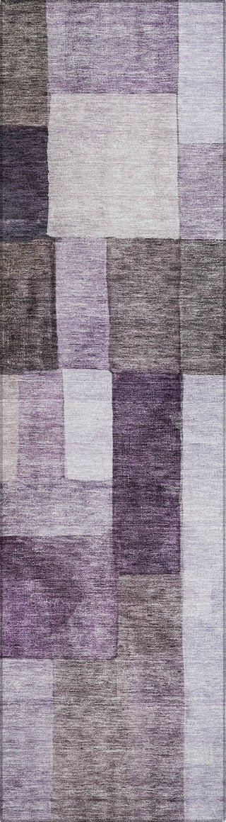 Piper Looms Chantille Squares ACN1190 Eggplant Machine Washable Area Rug Runner Main Image