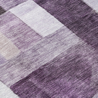Piper Looms Chantille Squares ACN1190 Eggplant Machine Washable Area Rug Swatch Image
