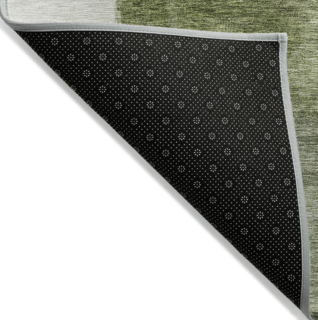 Piper Looms Chantille Squares ACN1190 Sage Machine Washable Area Rug Backing Image