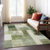 Piper Looms Chantille Squares ACN1190 Sage Machine Washable Area Rug Lifestyle Image Feature