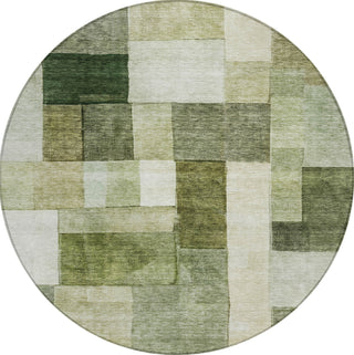 Piper Looms Chantille Squares ACN1190 Sage Machine Washable Area Rug Round Main Image