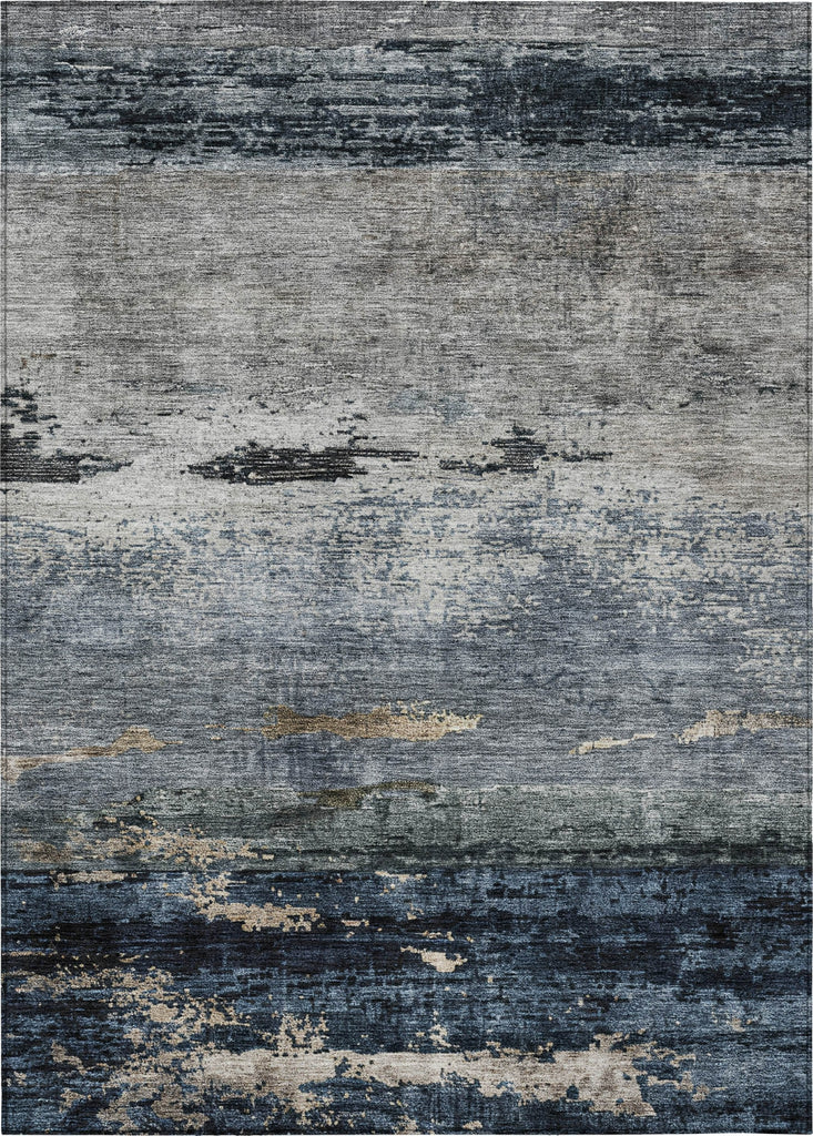 Piper Looms Chantille Abstract ACN1195 Navy Machine Washable Area Rug main image