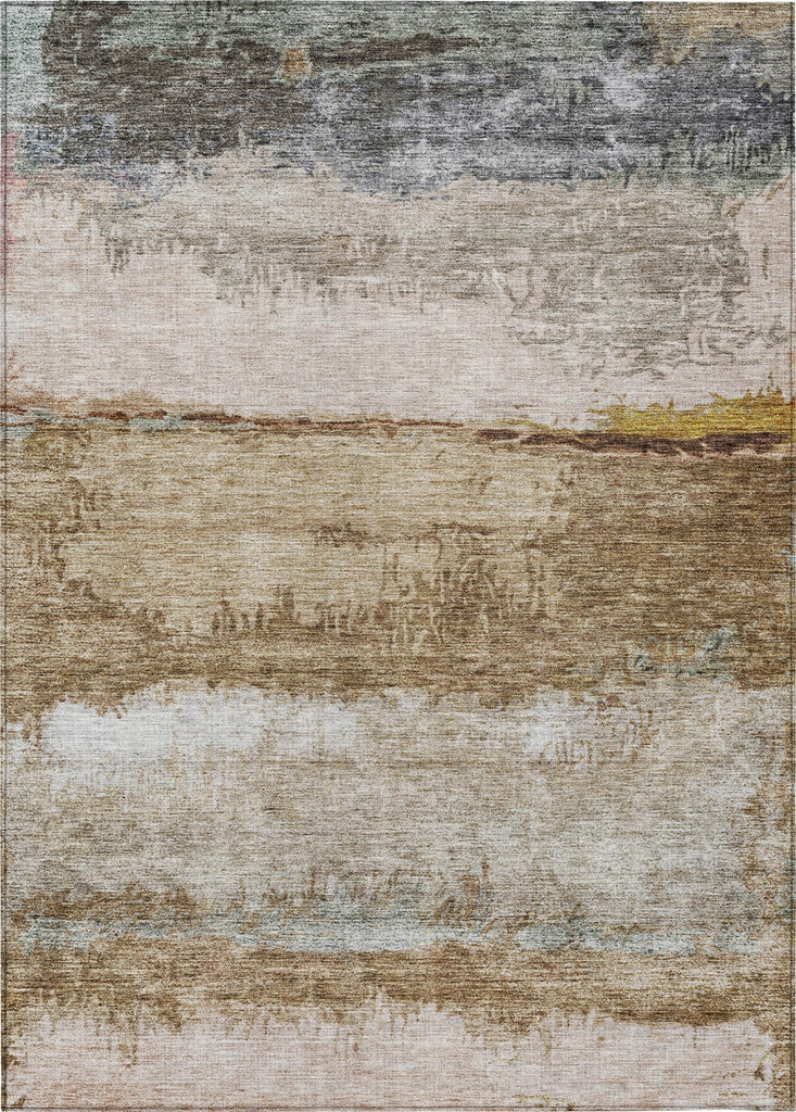 Piper Looms Chantille Abstract ACN1197 Beige Machine Washable Area Rug main image