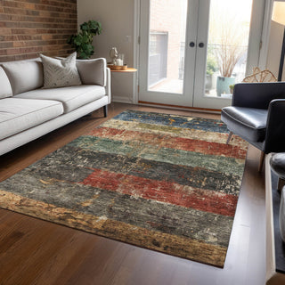 Piper Looms Chantille Stripes ACN1198 Fern Machine Washable Area Rug Lifestyle Image Feature