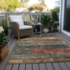 Piper Looms Chantille Stripes ACN1198 Fern Machine Washable Area Rug Outdoor Lifestyle Image Feature
