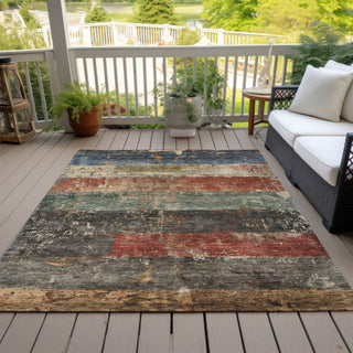 Piper Looms Chantille Stripes ACN1198 Fern Machine Washable Area Rug Outdoor Lifestyle Image Feature
