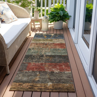 Piper Looms Chantille Stripes ACN1198 Fern Machine Washable Area Rug Runner Outdoor Lifestyle Image Feature