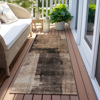 Piper Looms Chantille Abstract ACN1202 Brown Machine Washable Area Rug Runner Outdoor Lifestyle Image Feature