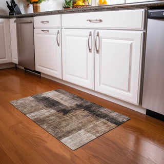 Piper Looms Chantille Abstract ACN1202 Brown Machine Washable Area Rug Scatter Lifestyle Image Feature