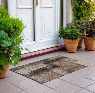 Piper Looms Chantille Abstract ACN1202 Brown Machine Washable Area Rug Scatter Outdoor Lifestyle Image Feature