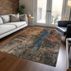 Piper Looms Chantille Abstract ACN1204 Blue Machine Washable Area Rug Lifestyle Image Feature