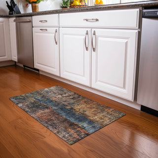 Piper Looms Chantille Abstract ACN1204 Blue Machine Washable Area Rug Scatter Lifestyle Image Feature