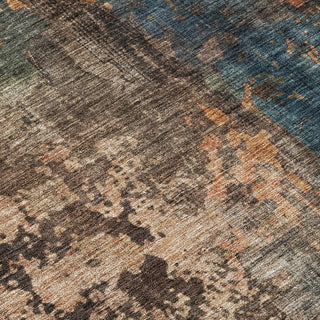 Piper Looms Chantille Abstract ACN1204 Blue Machine Washable Area Rug Swatch Image