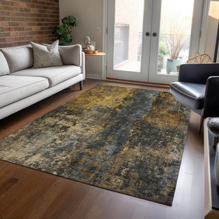 Piper Looms Chantille Abstract ACN1204 Gray Machine Washable Area Rug Lifestyle Image Feature