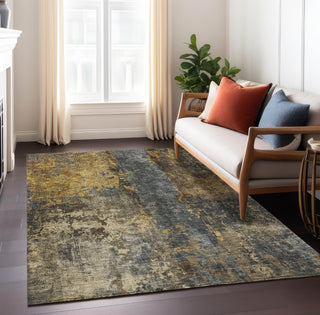 Piper Looms Chantille Abstract ACN1204 Gray Machine Washable Area Rug Lifestyle Image Feature
