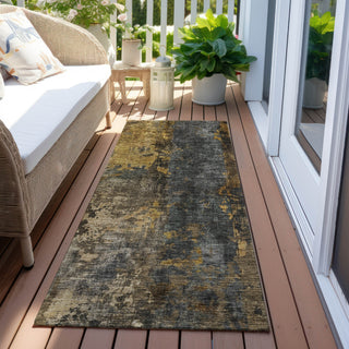 Piper Looms Chantille Abstract ACN1204 Gray Machine Washable Area Rug Runner Outdoor Lifestyle Image Feature