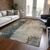 Piper Looms Chantille Abstract ACN1207 Taupe Machine Washable Area Rug Lifestyle Image Feature