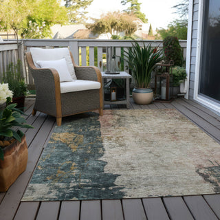 Piper Looms Chantille Abstract ACN1207 Taupe Machine Washable Area Rug Outdoor Lifestyle Image Feature