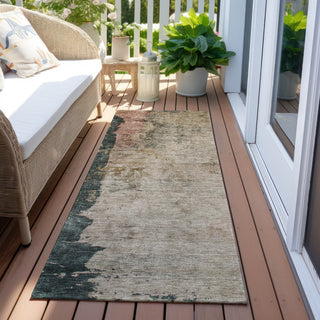 Piper Looms Chantille Abstract ACN1207 Taupe Machine Washable Area Rug Runner Outdoor Lifestyle Image Feature