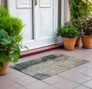 Piper Looms Chantille Abstract ACN1207 Taupe Machine Washable Area Rug Scatter Outdoor Lifestyle Image Feature