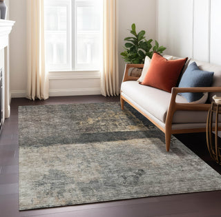 Piper Looms Chantille Abstract ACN1208 Coffee Machine Washable Area Rug Lifestyle Image Feature