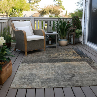 Piper Looms Chantille Abstract ACN1208 Coffee Machine Washable Area Rug Outdoor Lifestyle Image Feature