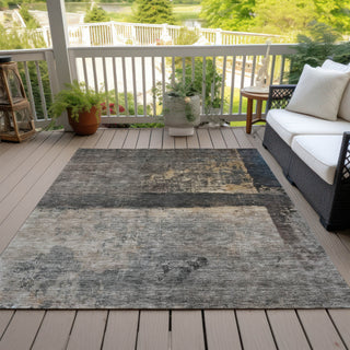 Piper Looms Chantille Abstract ACN1208 Coffee Machine Washable Area Rug Outdoor Lifestyle Image Feature